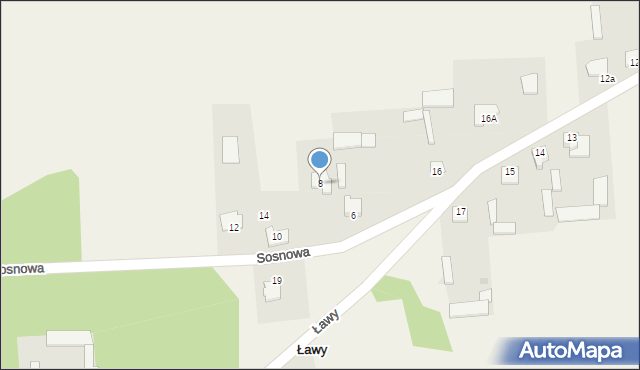 Ławy, Sosnowa, 8, mapa Ławy