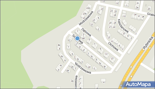 Łaziska Górne, Sosnowa, 1a, mapa Łaziska Górne