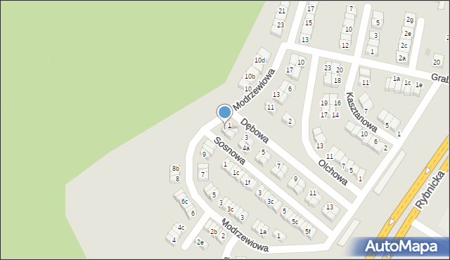 Łaziska Górne, Sosnowa, 2, mapa Łaziska Górne