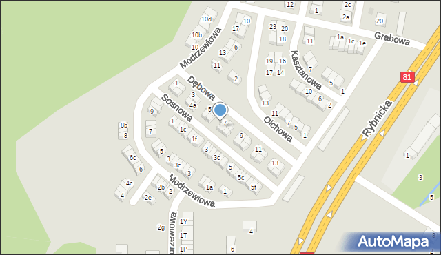 Łaziska Górne, Sosnowa, 8, mapa Łaziska Górne