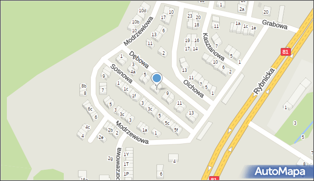 Łaziska Górne, Sosnowa, 8a, mapa Łaziska Górne