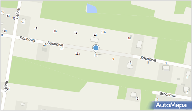 Łaznowska Wola, Sosnowa, 11, mapa Łaznowska Wola