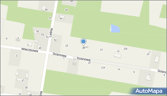 Łaznowska Wola, Sosnowa, 16, mapa Łaznowska Wola