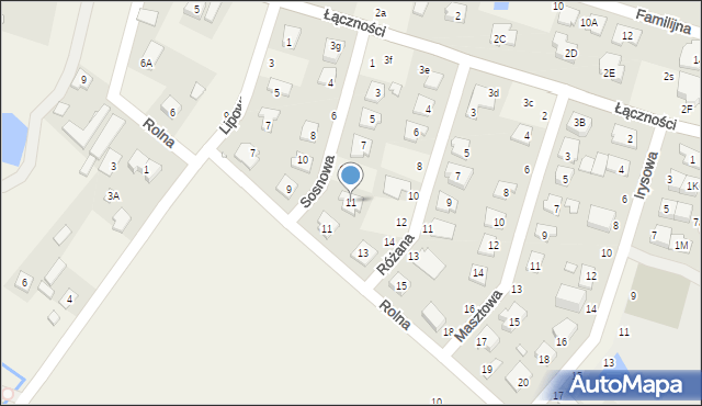Łazy, Sosnowa, 11, mapa Łazy