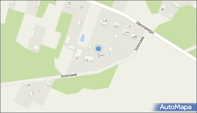 Łazy, Sosnowa, 4, mapa Łazy