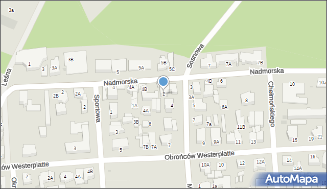 Łeba, Sosnowa, 2, mapa Łeba