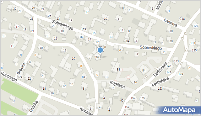 Lędziny, Sobieskiego, 10, mapa Lędziny