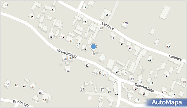 Lędziny, Sobieskiego, 33, mapa Lędziny