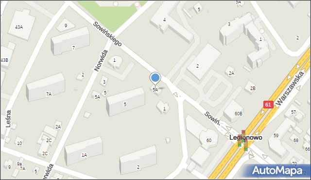 Legionowo, Sowińskiego Józefa, gen., 5A, mapa Legionowo