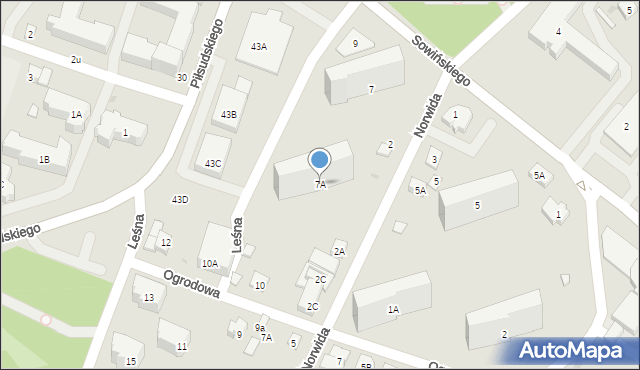 Legionowo, Sowińskiego Józefa, gen., 7A, mapa Legionowo