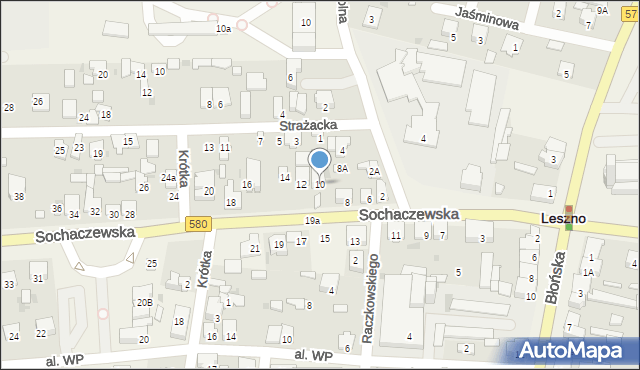 Leszno, Sochaczewska, 10, mapa Leszno