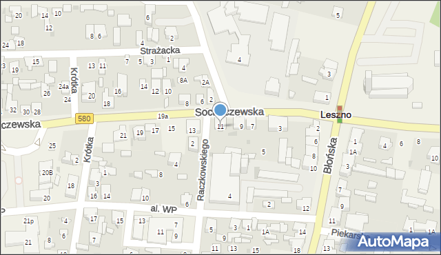 Leszno, Sochaczewska, 11, mapa Leszno