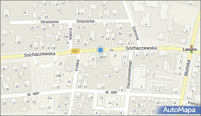 Leszno, Sochaczewska, 19, mapa Leszno