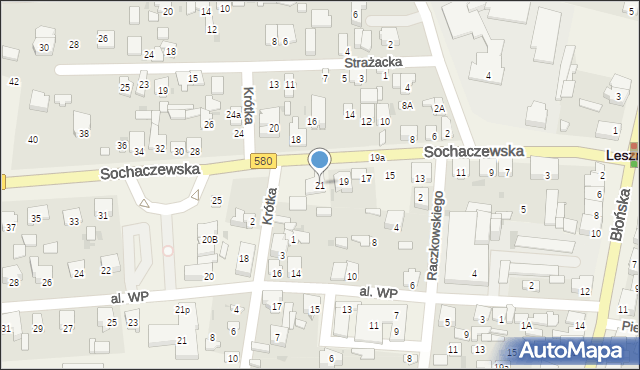 Leszno, Sochaczewska, 21, mapa Leszno
