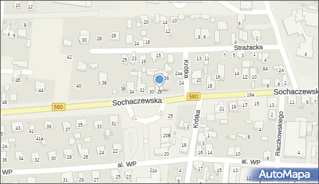 Leszno, Sochaczewska, 28, mapa Leszno