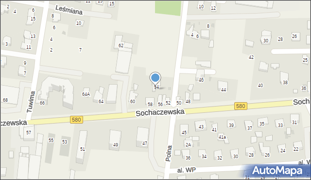 Leszno, Sochaczewska, 58A, mapa Leszno
