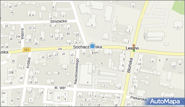 Leszno, Sochaczewska, 9, mapa Leszno