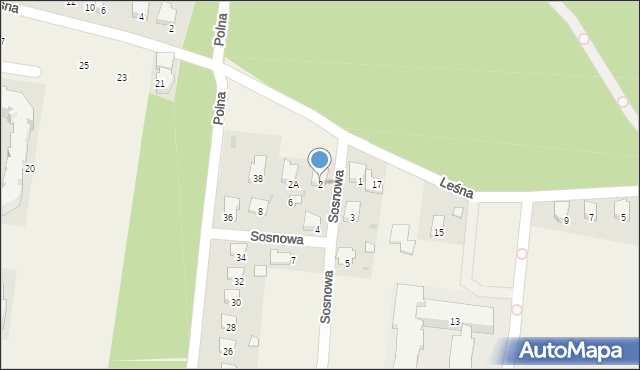 Leszno, Sosnowa, 2, mapa Leszno