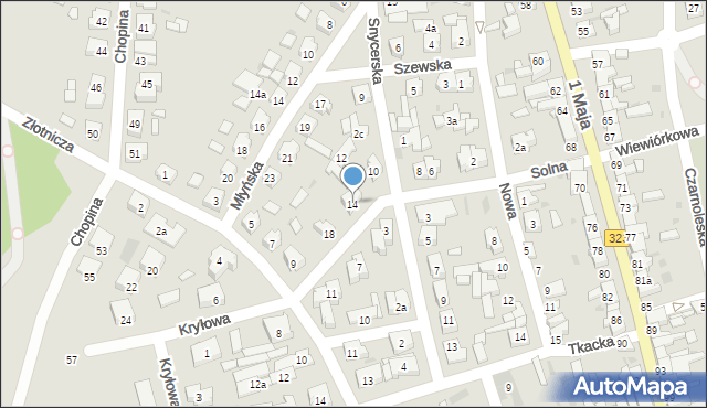 Leszno, Solna, 14, mapa Leszno