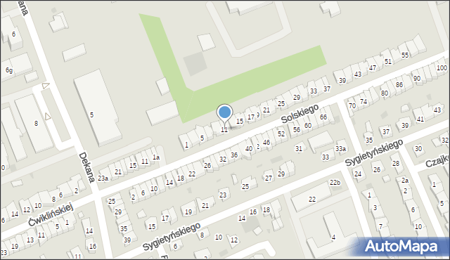 Leszno, Solskiego Ludwika, 11, mapa Leszno