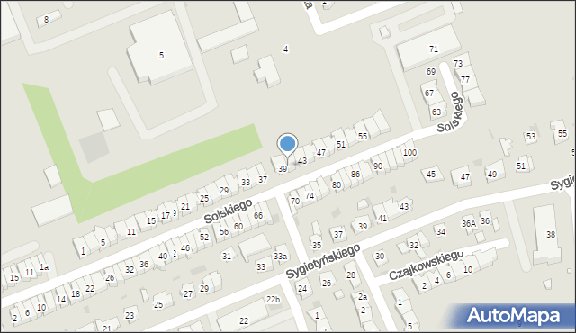 Leszno, Solskiego Ludwika, 41, mapa Leszno