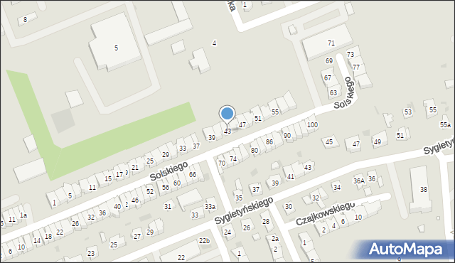 Leszno, Solskiego Ludwika, 43, mapa Leszno