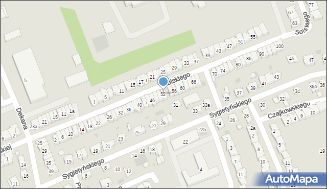 Leszno, Solskiego Ludwika, 52, mapa Leszno