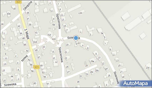 Leszno, Sosnowa, 2, mapa Leszno