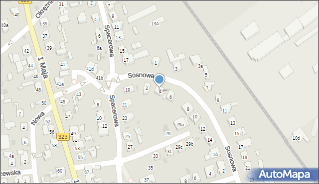 Leszno, Sosnowa, 4, mapa Leszno