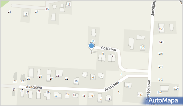 Leźno, Sosnowa, 7, mapa Leźno