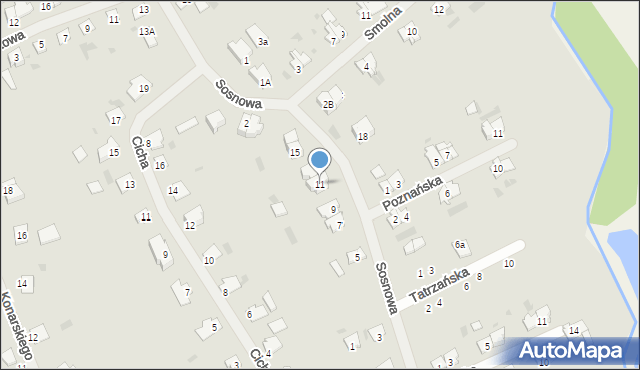 Lidzbark Warmiński, Sosnowa, 11, mapa Lidzbark Warmiński