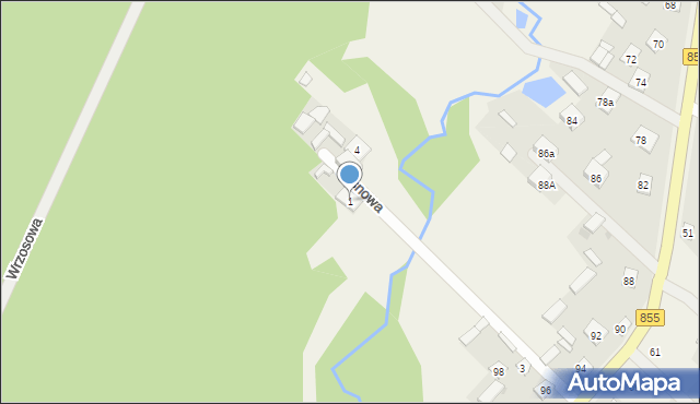 Lipa, Sosnowa, 1, mapa Lipa