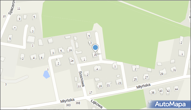 Lipusz, Sosnowa, 1C, mapa Lipusz