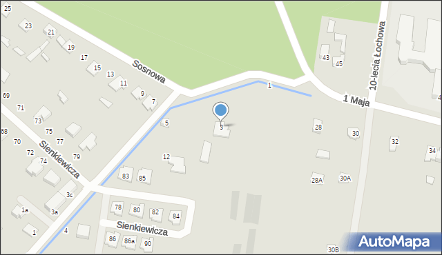 Łochów, Sosnowa, 3, mapa Łochów