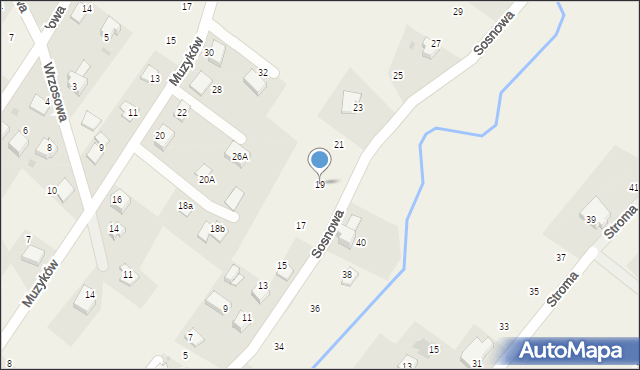 Łodygowice, Sosnowa, 19, mapa Łodygowice