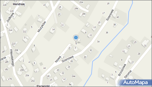 Łodygowice, Sosnowa, 5, mapa Łodygowice