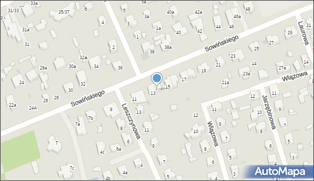 Łódź, Sowińskiego Józefa, gen., 13a, mapa Łodzi