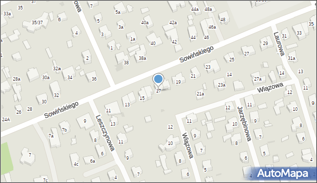Łódź, Sowińskiego Józefa, gen., 17, mapa Łodzi