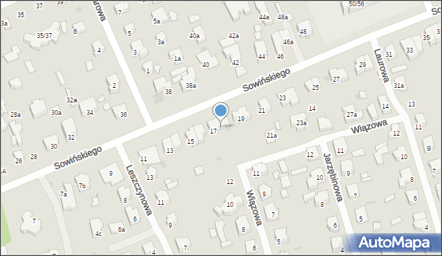 Łódź, Sowińskiego Józefa, gen., 17a, mapa Łodzi