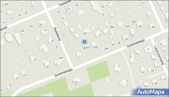 Łódź, Sowińskiego Józefa, gen., 20, mapa Łodzi