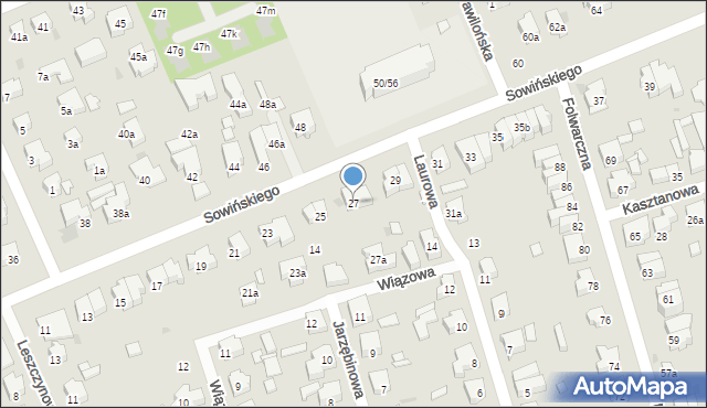 Łódź, Sowińskiego Józefa, gen., 27, mapa Łodzi