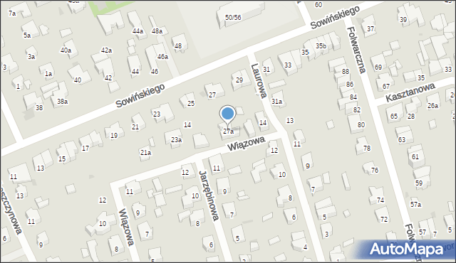 Łódź, Sowińskiego Józefa, gen., 27a, mapa Łodzi