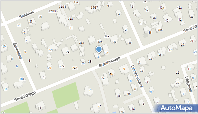 Łódź, Sowińskiego Józefa, gen., 30, mapa Łodzi