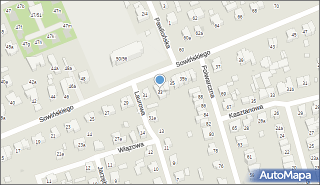 Łódź, Sowińskiego Józefa, gen., 33, mapa Łodzi