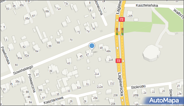 Łódź, Sowińskiego Józefa, gen., 47a, mapa Łodzi