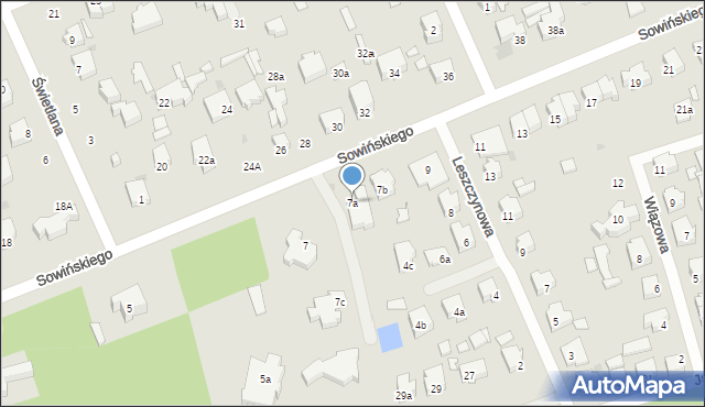 Łódź, Sowińskiego Józefa, gen., 7a, mapa Łodzi