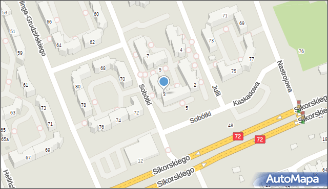 Łódź, Sobótki, 3, mapa Łodzi