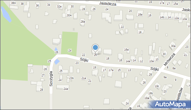 Łódź, Sójki, 20, mapa Łodzi