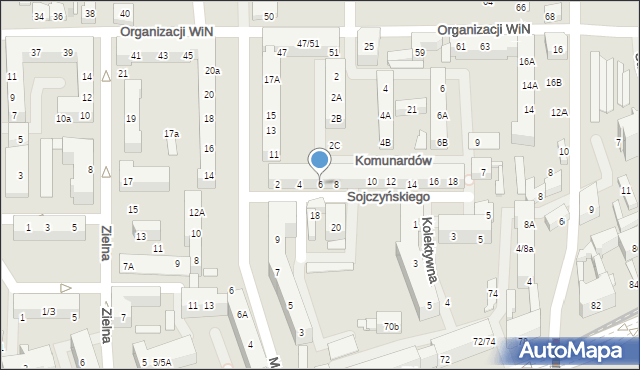 Łódź, Sojczyńskiego Stanisława, kpt., 6, mapa Łodzi