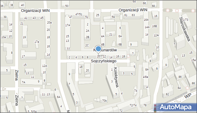 Łódź, Sojczyńskiego-Warszyca Stanisława, kpt., 10, mapa Łodzi